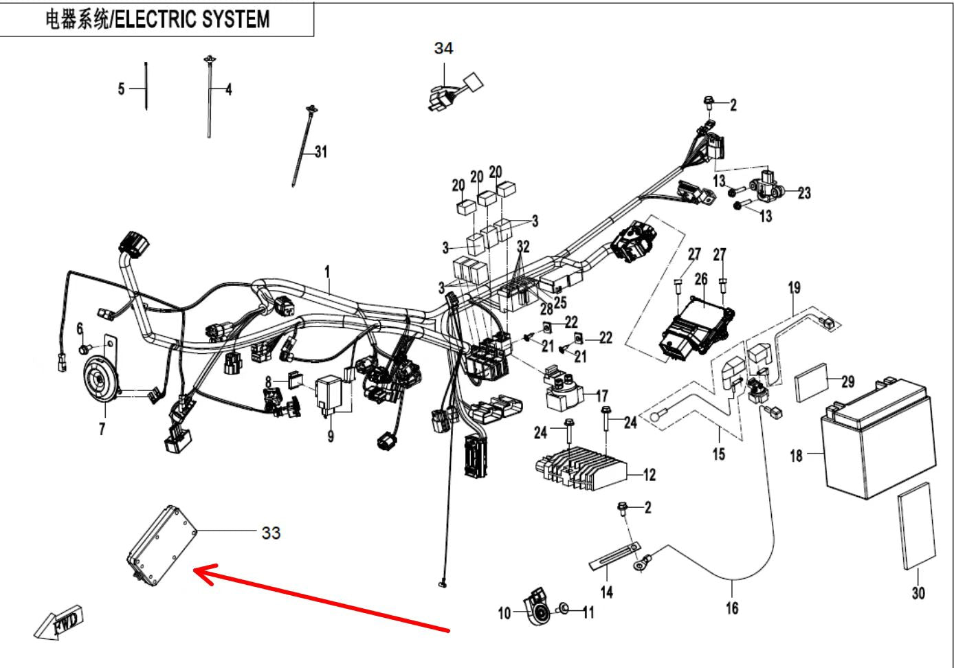 T-Box suit CF300NK/CF300SR/CF450SR/CF450SRS/CF450NK code SN1V-691100-1301-11