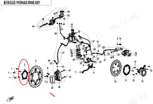 Front disc brake cover suit CF450SRS code is 6AQV-080002-1000