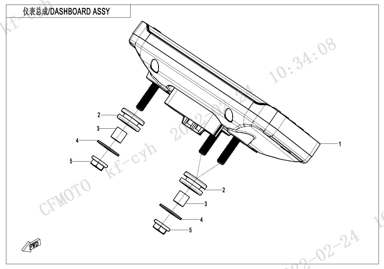 TFT dashboard suit CF450SR code is 6AQV-171000-1301
