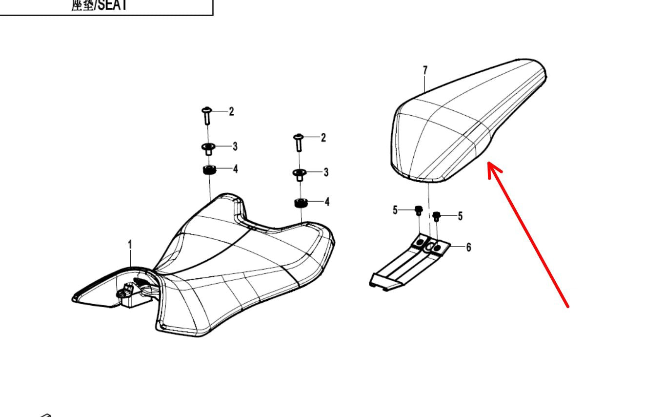 Rear Seat suit CF675SR code is 6GUV-130200-3001