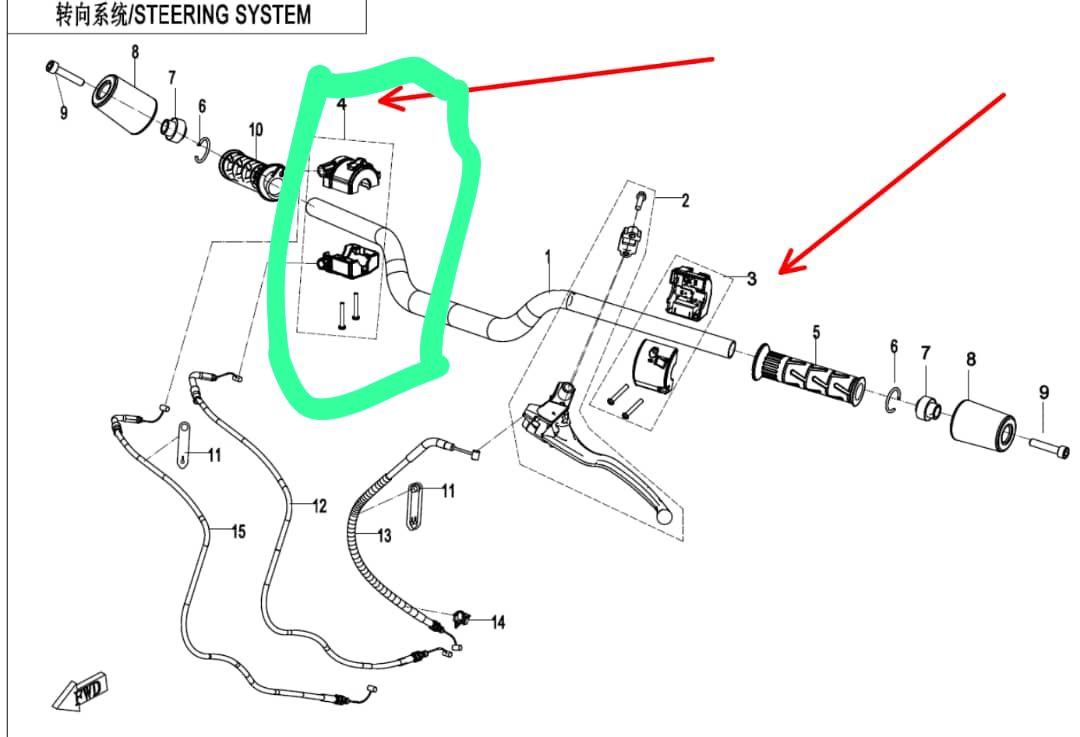 Right handle bar switch suit CF650NK code is 6NQV-167000-6201