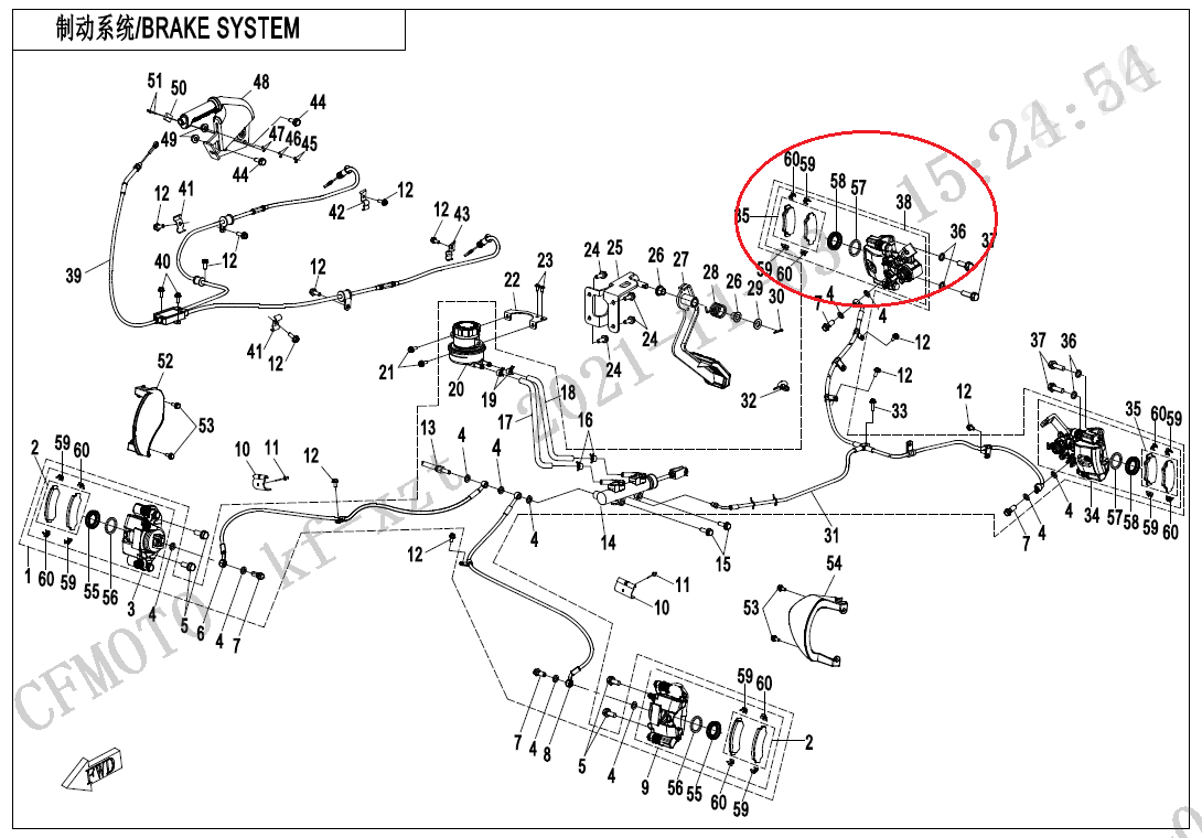 Rear right brake caliper suit ZFORCE1000 code is 5BYD-081050-A100