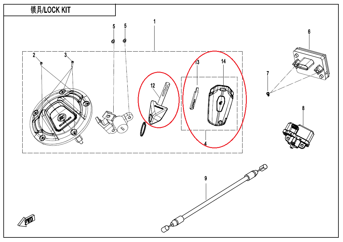 Bluttooth key assy suit CF800NK 6KWV-016500-1100/EB8V-010120-1000