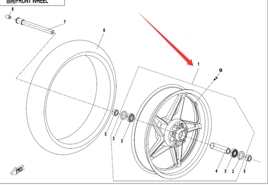 Front Wheel Rim suit CF700MT code is 6NTV-070100-6003-0B200