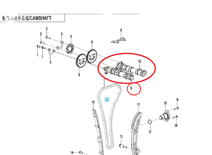 Intake Camshaft and Exhaust Camshaft suit CF450SR/CF450NK 0SQV-024500-1001/0SQV-024600-1001