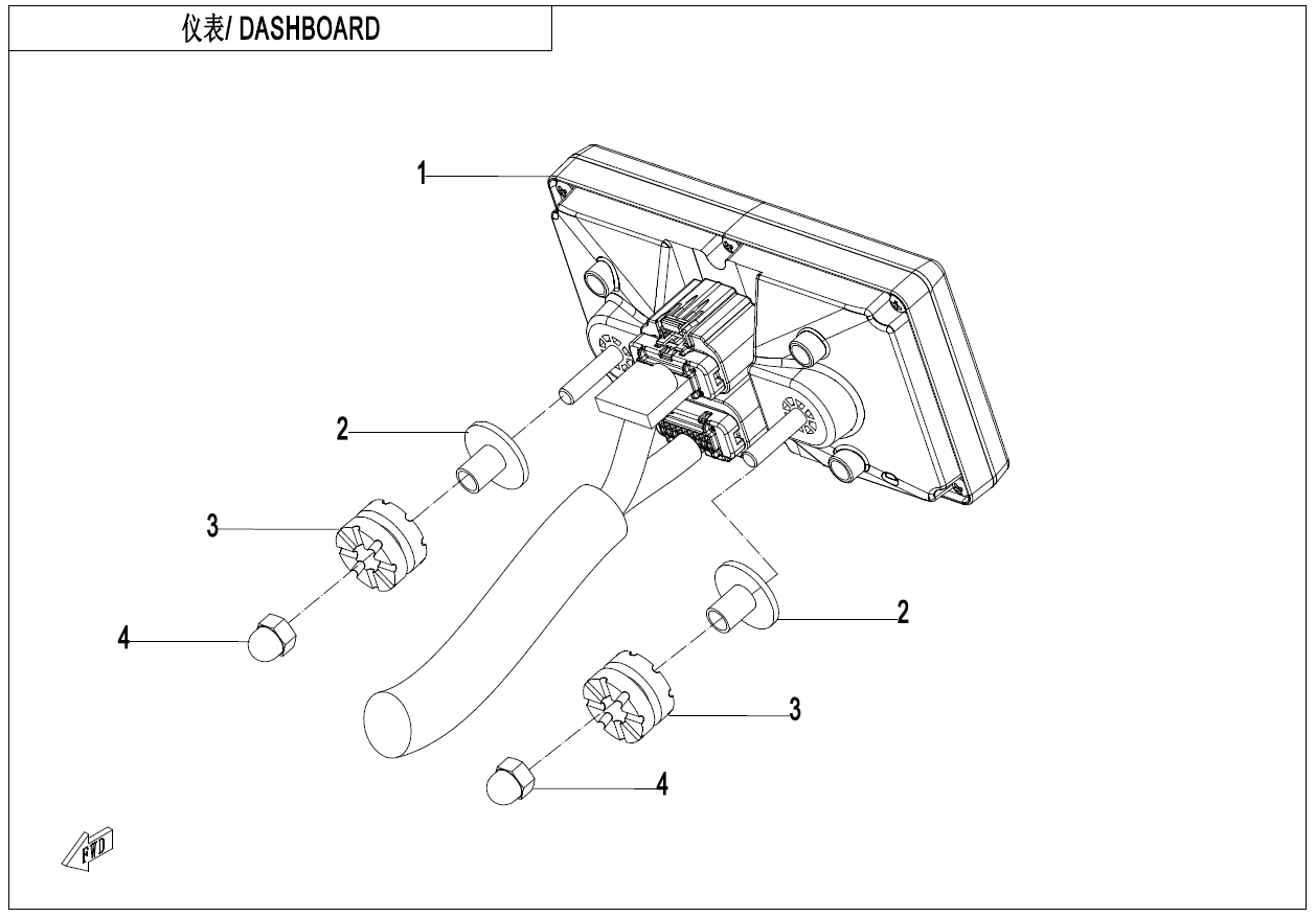 Dashboard suit CFZ950 code is 5BYV-171000-8800 number 1 in the drawing