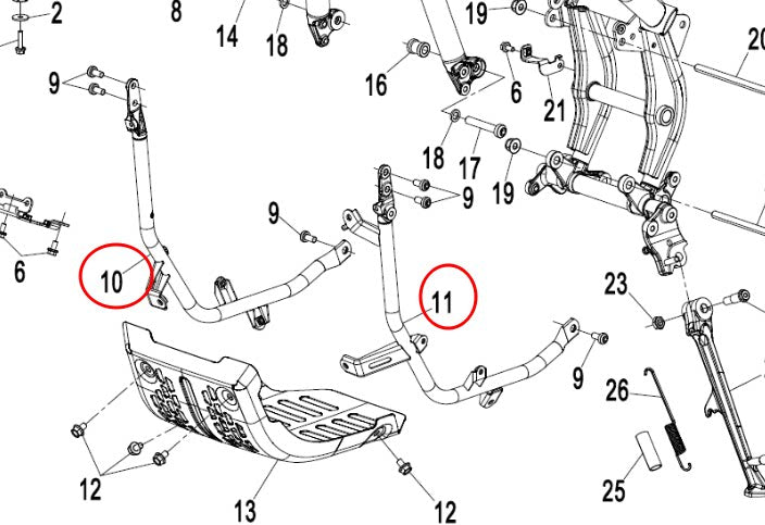 Engine Left crash guard and Right Crash guard suit CF450MT