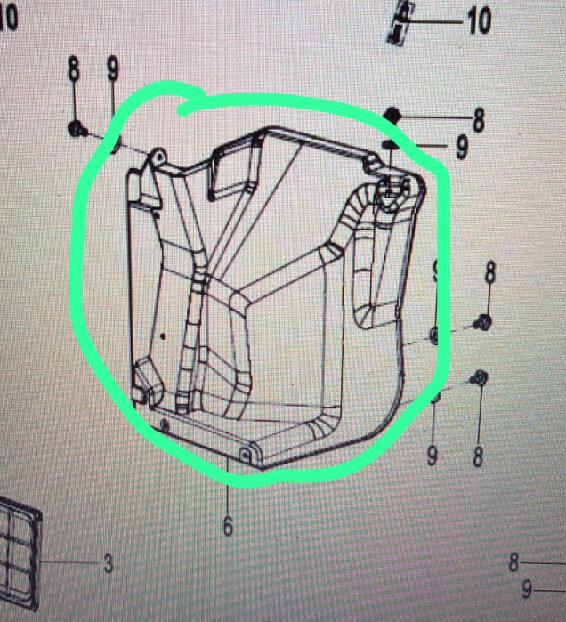 Rear right mudguard suit for CF1000XL code is 5HYV-042012-1001