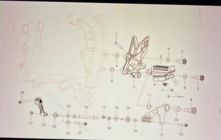 Front Left Footrest Bracket/front left footpedal and others suit QJMOTOR SRK300S
