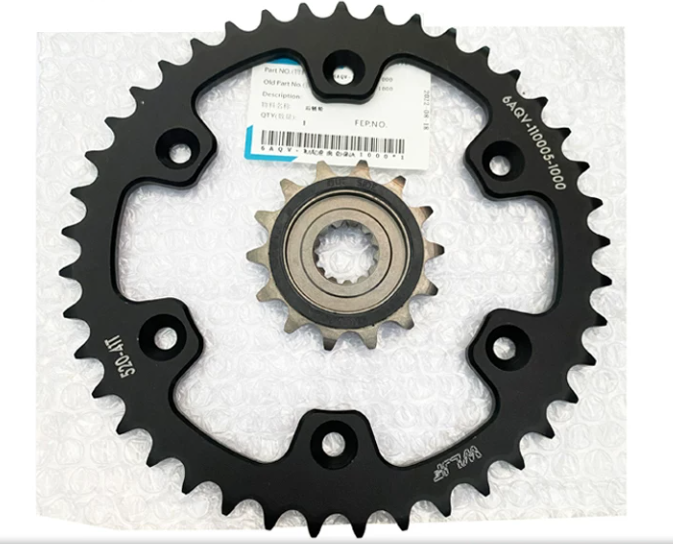 Rear Sprocket and front sprocket suit CF450SR code is 6AQV-110002-1002/0MQ0-062030