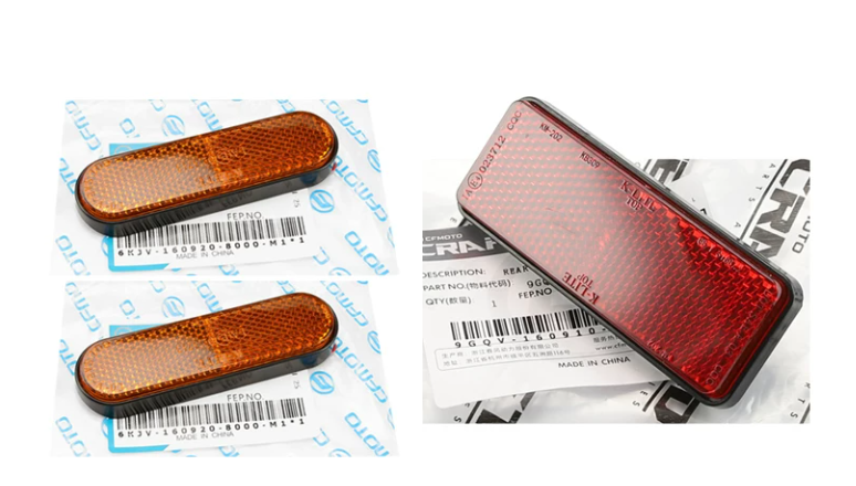 2Pcs front reflector and 1pcs rear reflector suit CF675NK code is 6KJV-160920-8001-M1/9GQV-160910-2401-M1