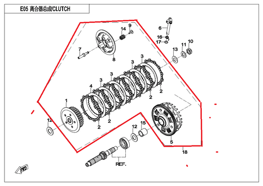 Clutch Assy suit CF650MT Code is 0700-052000-00010