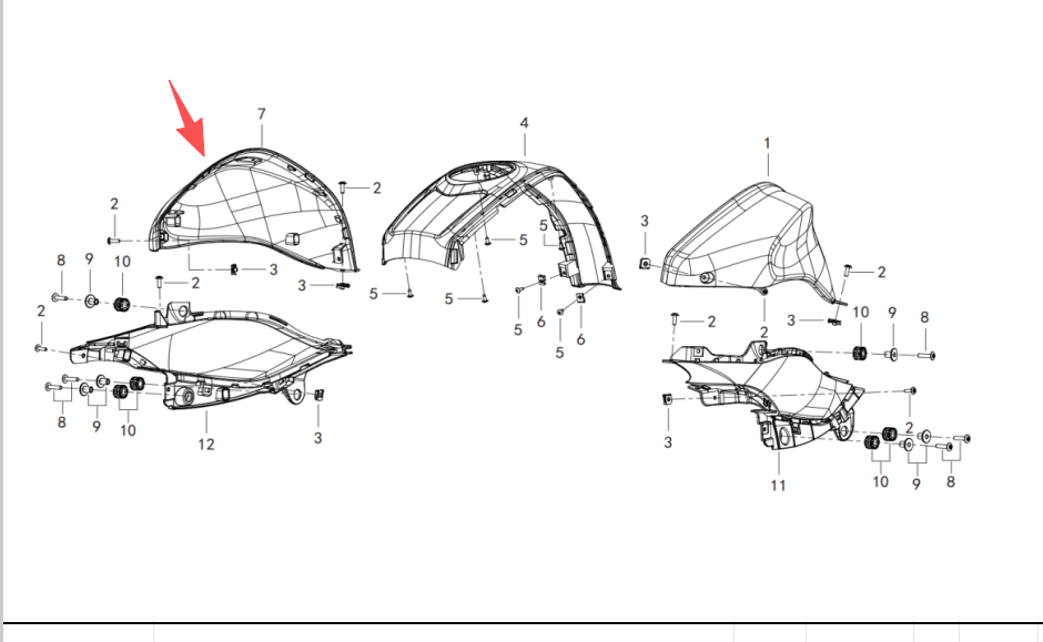 Rear Right Mirror and Right fuel tank cover suit QJMOTOR SRK250