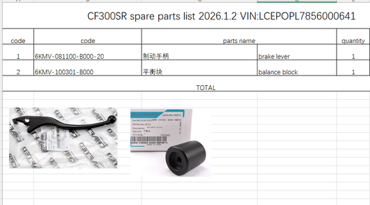 Brake lever/balance block suit CF300SR code is 6KMV-081100-B000-20