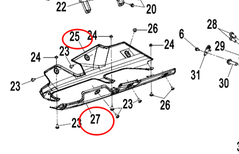 Headlight and Left and Right lower cover suit CF500SR Code is 6ARV-030171-1002/6ARV-030161-1000