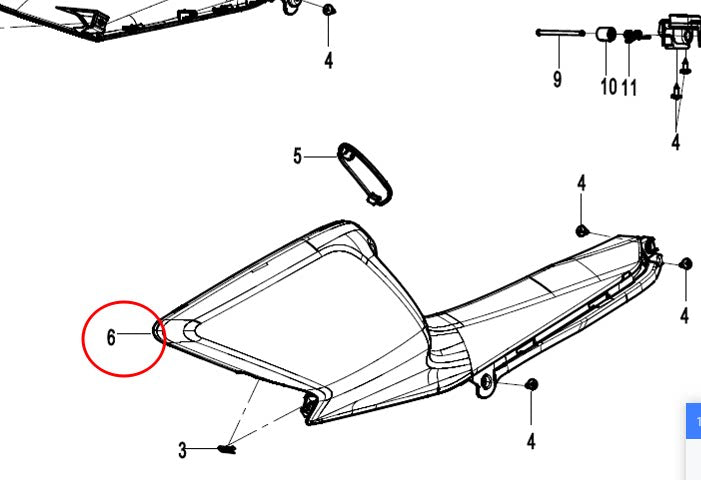 Front Left Lower cover suit CF150SC Code is 8AJV-042031-1001-0EX00