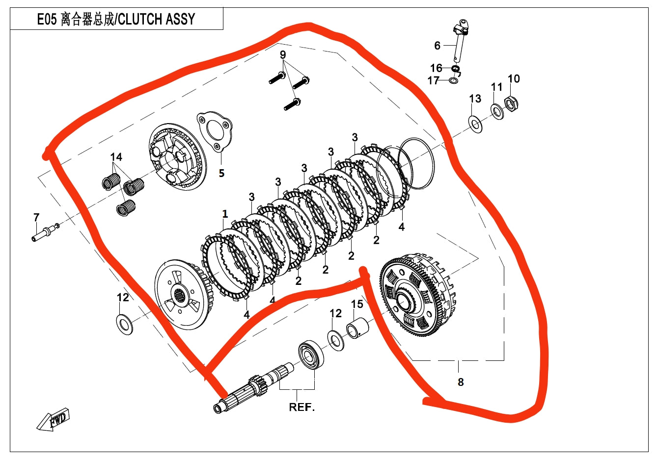 Clutch Assy suit CF650NK code is 0HU0-051000-10020