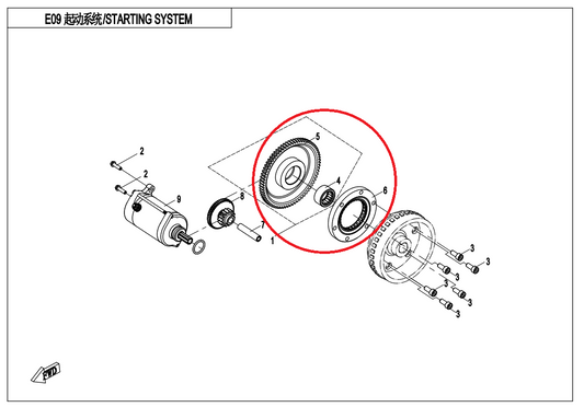 Driven Gear assy /overriding clutch suit UFORCE550EFI Code is 0180-0910A0/0180-091200