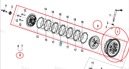 Clutch assy suit CF675NK code is 0HTV-051000-7000-Q0-00002