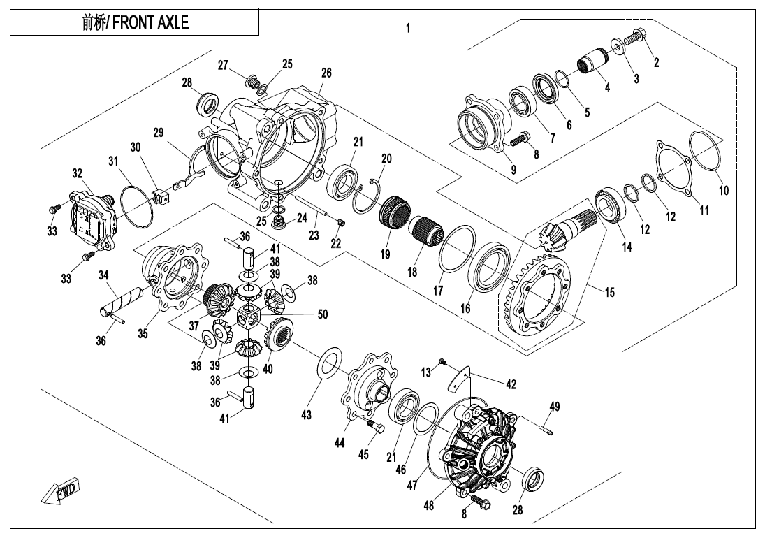 Front Differential/Gearbox Gear Case Assy for CForce 800XC OEM Q830-310000-70000