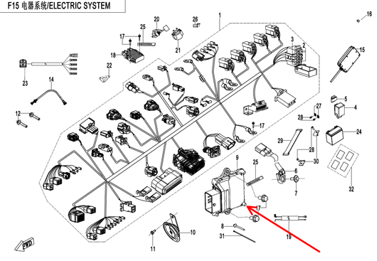 ECU suit CF300NK code is 6KNV-001000-9100