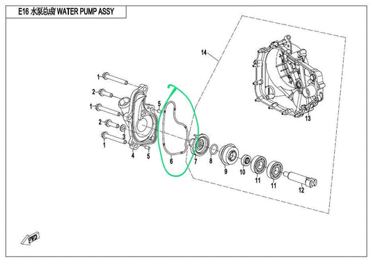 Water Pump Cover sealing suit CF300NK/CF250NK