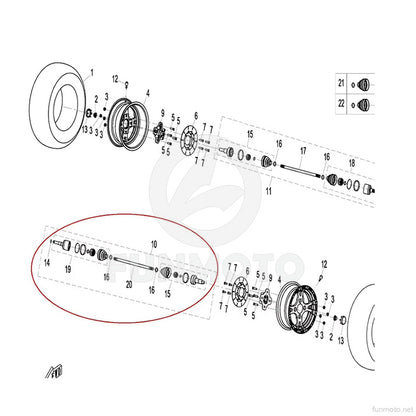 Front Left Drive Shaft  Drive Axle Assy Suit For  CFMOTO X8 ATV/ CFMOTO 500ATV Part No.:9010-270100-5.