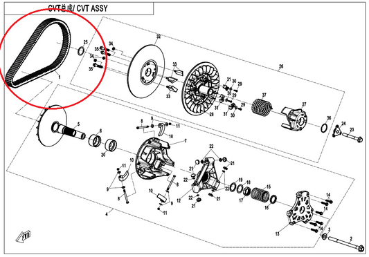 Drive Belt suit CF1OOO/U10 Code is 0NYV-054000-3000