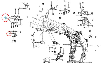 Headlight fixing bracket and lower seat suit CF675NK code is 6GUV-030210-3001/6GUV-030220-3000