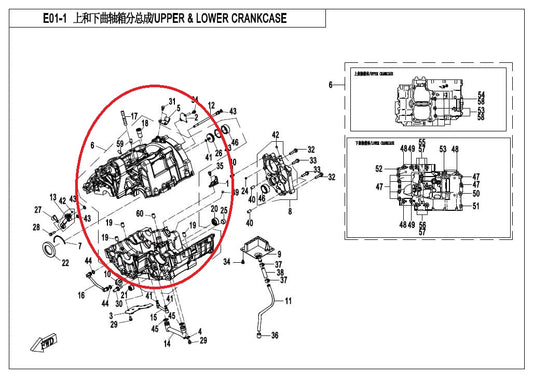 Crankcase assy suit CF700MT Code is 0HU0-0100C0-0BP00