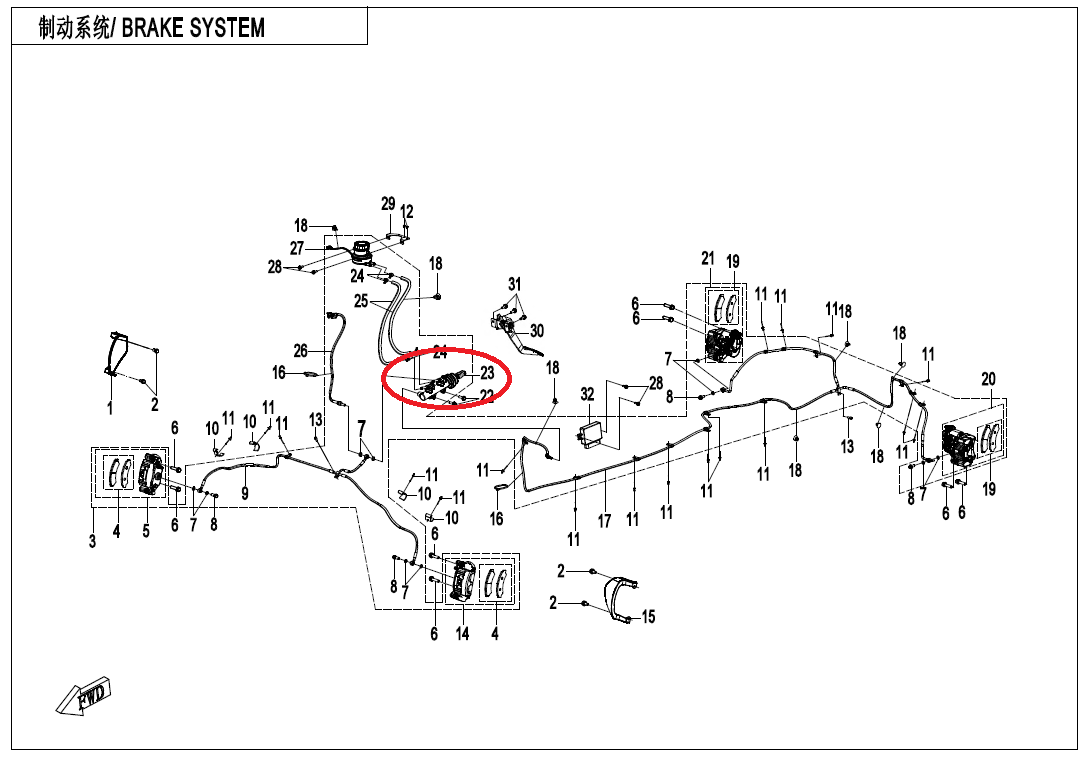Master Cylinder assy suit CF1000/U10PRO code is 5HYV-081800-6000