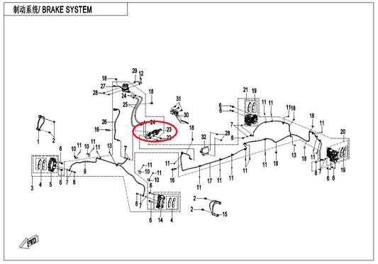 Master Cylinder assy suit CF1000/U10PRO code is 5HYV-081800-6000