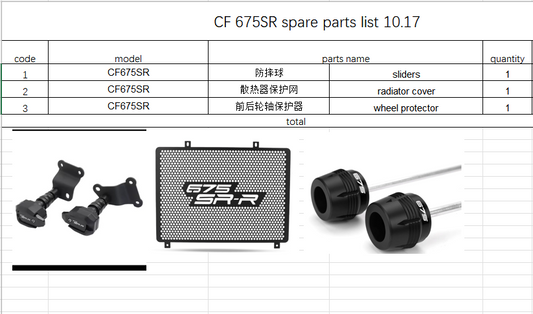 Sliders/Radiator cover/wheel protector suit CF675SR