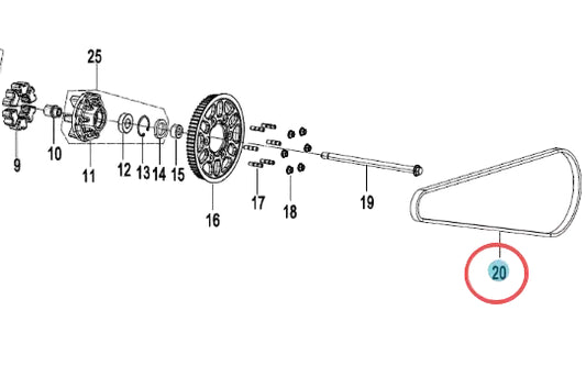 Drive Belt suit CF250CLC code is 6KMV-110008-M300-M1
