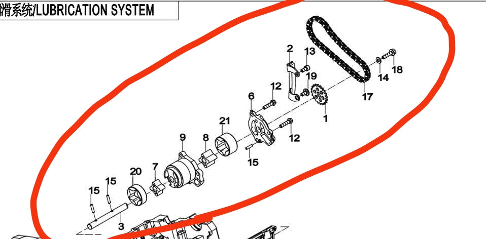 Oil Pump assy and all in the drawing suit CF700CLX sport