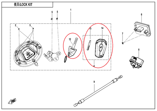 Bluttooth key assy suit CF800NK 6KWV-016500-1100/EB8V-010120-1000