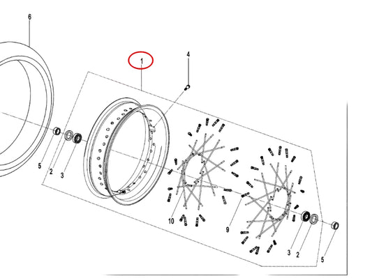 Front Wheel Rim suit CF700CLX code is 6GUV-070200-8000