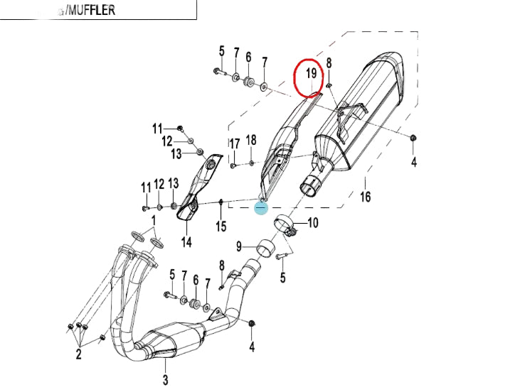 Muffler Cover suit CF450NK code is 6AQV-021240-4002