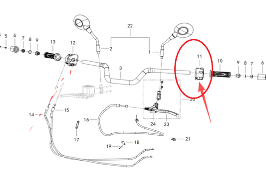 Left Handle Bar Switch suit QJMOTOR SRV300