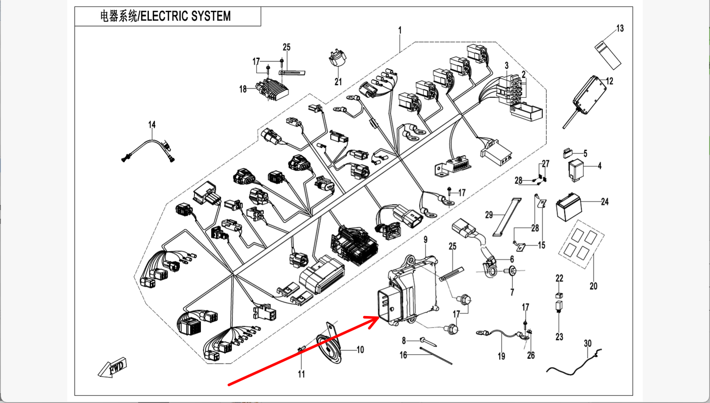 ECU suit CF250CLX code is 6KMV-001000-C001