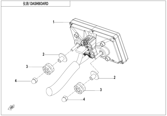 Dashboard suit CFZ950 code is 5BYV-171000-8800 number 1 in the drawing