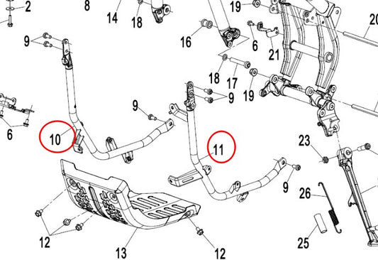 Engine Left crash guard and Right Crash guard suit CF450MT