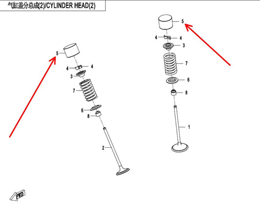 3pcs Valve pole 378 and 1pcs  valve Pole 374 suit CF300SR