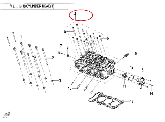 Cylinder Head Cover suit CF675SR code is 0HTV-022100-7000-0C200