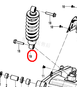 Rear Shock Absorber suit CF300SR code is 6KMV-060100-3000-M1
