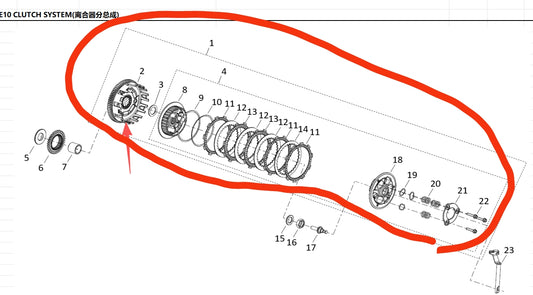 Clutch Assy suit SRK450RC/QJMOTOR/QJ400GS-16D/FCC 450 209016810010