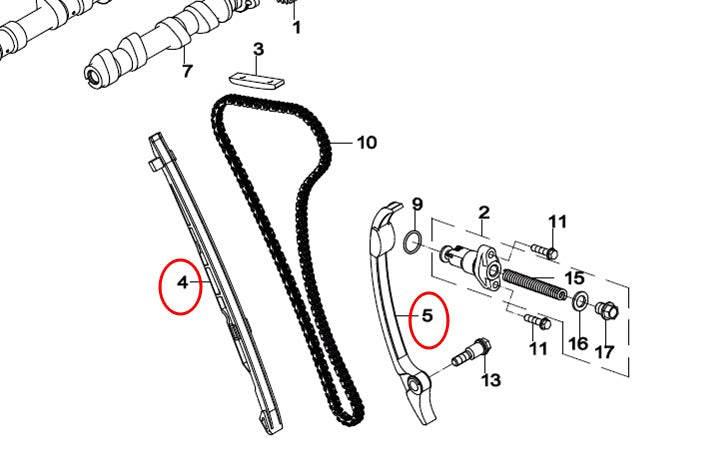 Chain guide plate and tensioner plate suit CF650NK code is 0700-024006/0700-024300