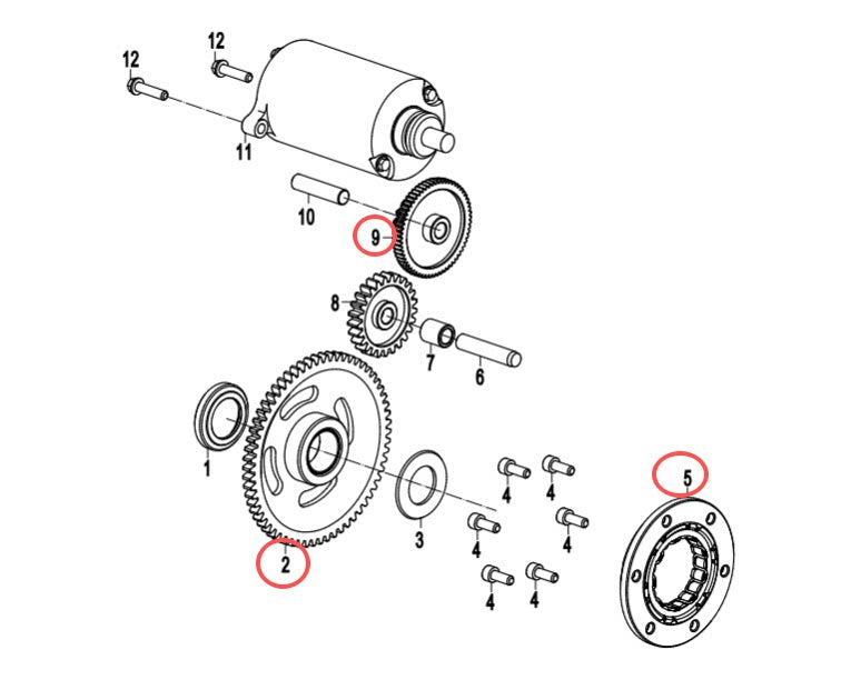 Big gear/Clutch bearing/double gear suit CF300NK/CF250NK/CF300SR/CF250SR 0DM0-092000-00001