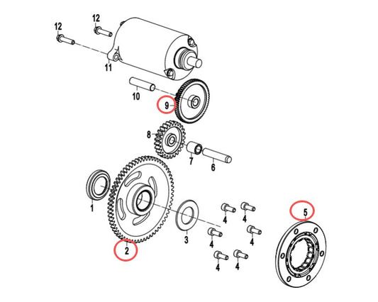 Big gear/Clutch bearing/double gear suit CF300NK/CF250NK/CF300SR/CF250SR 0DM0-092000-00001