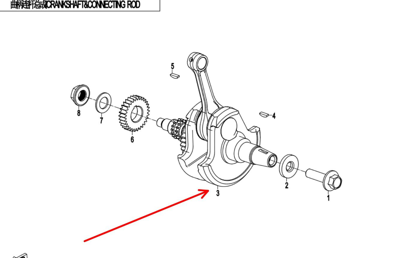 Crankshaft suit CF250NK code 0DM0-041000-00024